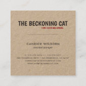 Chat Beckoning | Carte de visite Kraft (Dos)