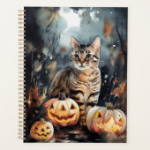Chat Bengal Halloween Avec Citrouilles Effrayant (Devant)