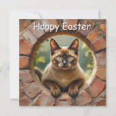 Chat birman - Carte de vacances de Pâques (Dos)