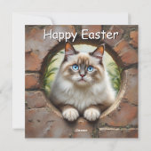 Chat Birman - Carte de vacances de Pâques (Dos)