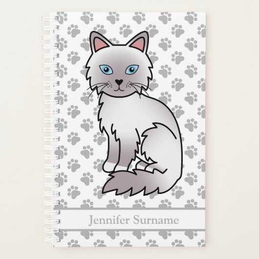 Chat Birman / Ragdoll Lilac Point et pattes & Text (Devant)