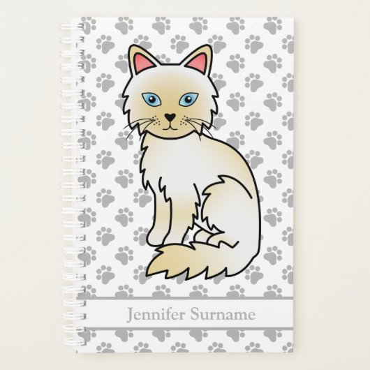 Chat Birman / Ragdoll Point Crème Et Pattes & Text (Devant)