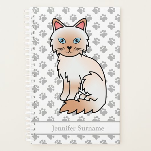 Chat Birman / Ragdoll Point Rouge Et Pattes & Text (Devant)