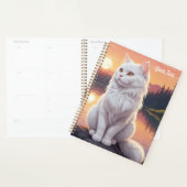 Chat blanc au bord du lac (Devant avec enveloppe)