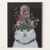 Chat blanc avec cloche papillon (Dos)