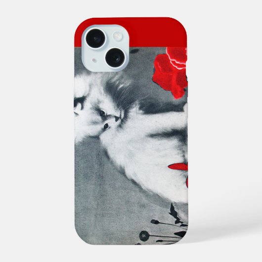 CHAT BLANC AVEC PAPILLON ROUGE (Verso)
