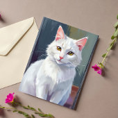 Chat Blanc | Carte de peinture d'animal de compagn