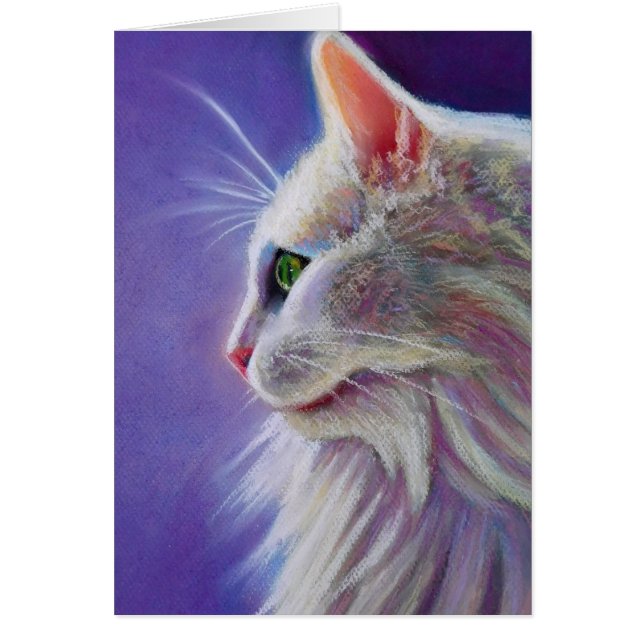 Chat blanc dans le profil (Devant)