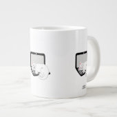 Chat Blanc Dormir Sur Le Portable Jumbo Mug (Devant droit)