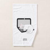 Chat Blanc Dormir Sur L'Ordinateur Portable Servie (Serviette à main)