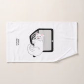 Chat Blanc Dormir Sur L'Ordinateur Portable Servie (Serviette à main)