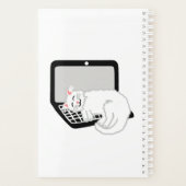 Chat Blanc Dormir Sur Ordinateur Portable Petit Pl (Dos)