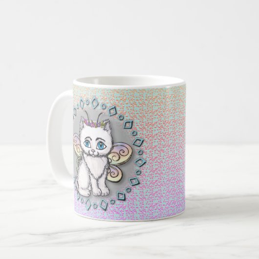 Chat blanc Fairy mug (Devant gauche)