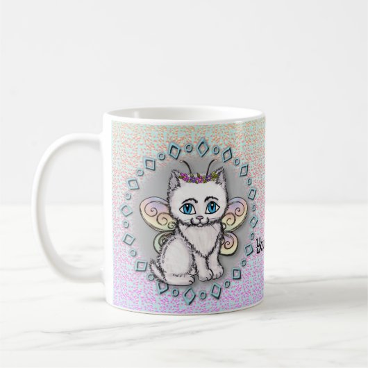 Chat blanc Fairy mug (Gauche)