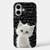 Chat Blanc Fluffy & Formules Mathématiques Étui Bl (Verso)