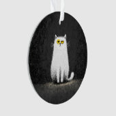 Chat Blanc Grincheux – Drôle d'Art Minimal de Chat (devant)