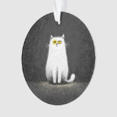 Chat Blanc Grincheux – Drôle d'Art Minimal de Chat (devant)