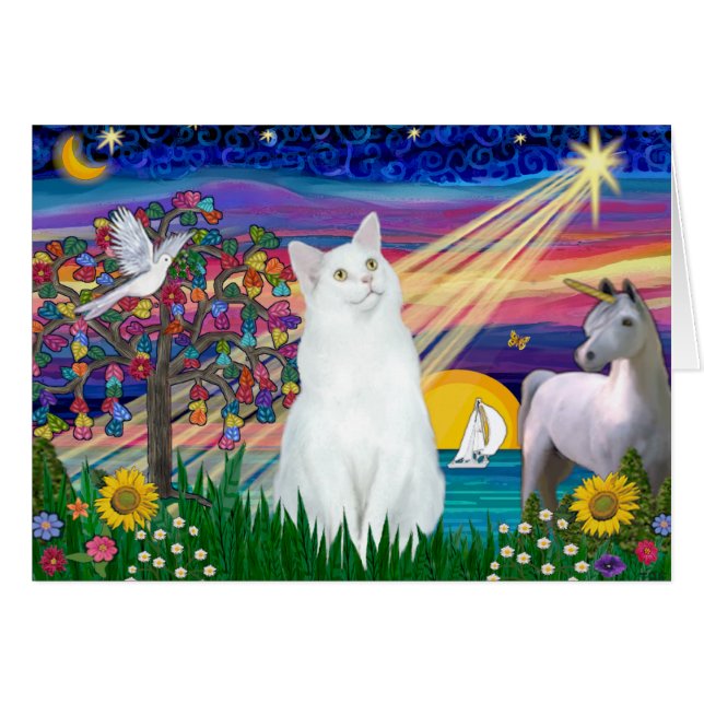 Chat blanc - Nuit magique (Devant horizontal)