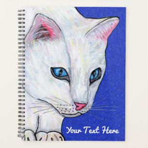 Chat blanc Pale Bleu yeux sur Étincelle Comme bleu