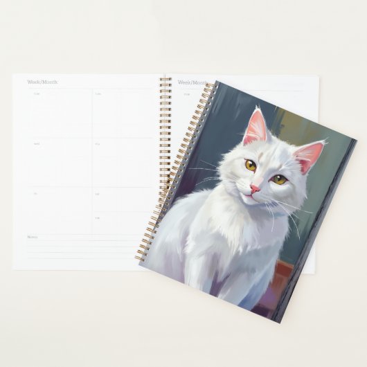 Chat Blanc | Peinture de Chat de Compagnie à l'Aqu (Devant avec enveloppe)