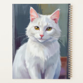 Chat Blanc | Peinture de Chat de Compagnie à l'Aqu (Dos)