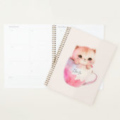 Chat blanc-rose mignonne dans une tasse de thé (2) (Devant avec enveloppe)