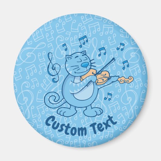 Chat bleu avec aimant pour violon (Devant)