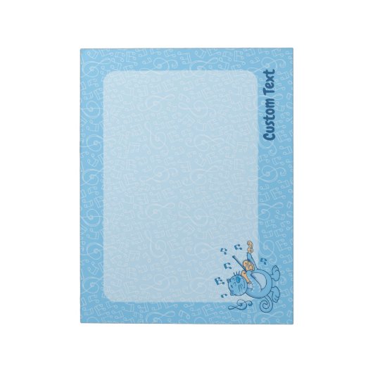 Chat bleu avec bloc-notes de violon (Tourné)