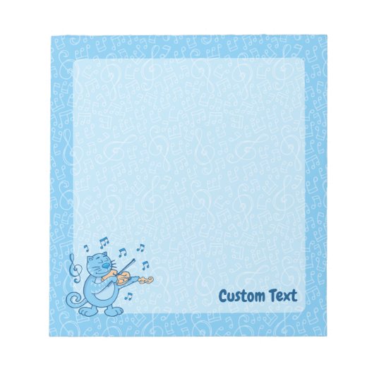 Chat bleu avec Bloc-notes pour violon (Devant)