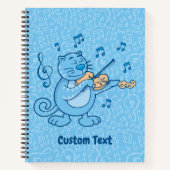 Chat bleu avec cahier de violon (Devant)