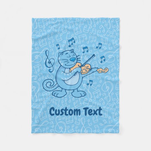 Chat bleu avec couverture en polaire violon (Devant)