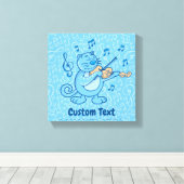 Chat bleu avec impression sur toile de violon (Insitu (Plancher de Bois))