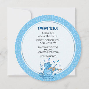 Chat bleu avec invitation violon