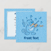 Chat bleu avec invitation violon (Devant / Derrière)