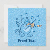 Chat bleu avec invitation violon (Devant)