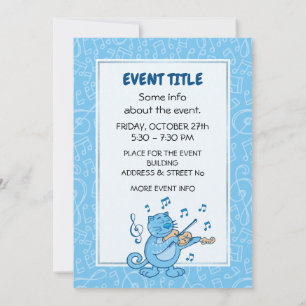 Chat bleu avec invitation violon
