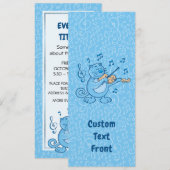 Chat bleu avec invitation violon (Devant / Derrière)