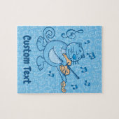 Chat bleu avec puzzle violon (Horizontal)