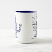 Chat bleu avec tasse WTF (Centre)