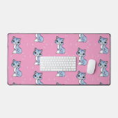 Chat bleu mignon sur rose (Clavier et souris)