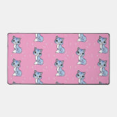 Chat bleu mignon sur rose (Recto)