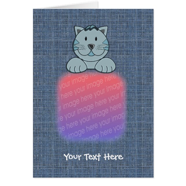 Chat bleu mignon votre carte photo (Devant)
