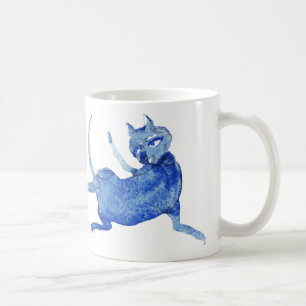 Chat bleu MING   Mug bleu et blanc