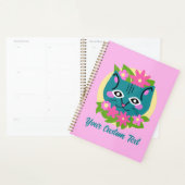 Chat bleu personnalisable avec fleurs roses (Devant avec enveloppe)