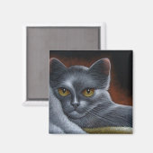 CHAT BLEU RUSSE MAGNET (Recto/Verso)