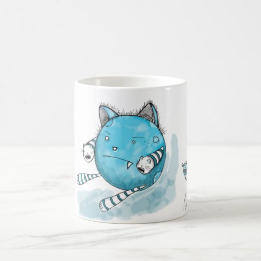 Chat bleu - tasse de monstre (Centre)