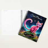 Chat brillant Whimsical, yeux bleu long queue art (Devant avec enveloppe)