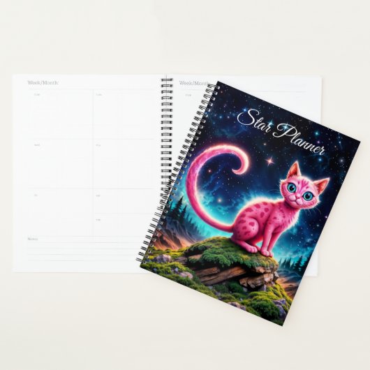Chat brillant Whimsical, yeux bleu long queue art (Devant avec enveloppe)