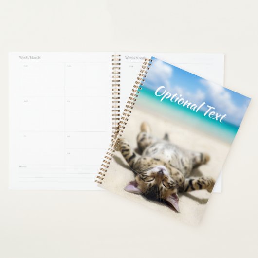 Chat bronzage à la plage (Devant avec enveloppe)