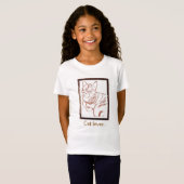Chat Brown et blanc Imprimer en cadre sur tshirts (Devant entier)